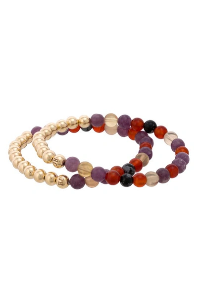 The Healer’s Collection The Healer's Collection N62 Smooth Digestion Set Of 2 Healer's Bracelets In Yellow Gold