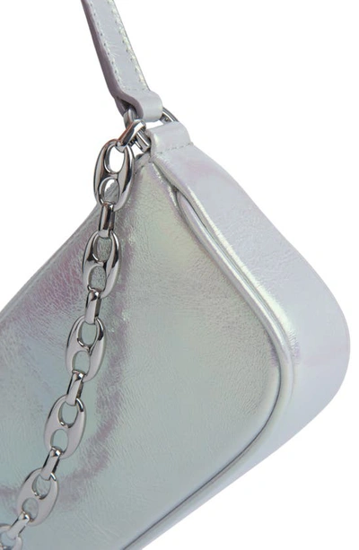 Shop By Far Mini Rachel Metallic Leather Convertible Shoulder Bag In White Scarabee