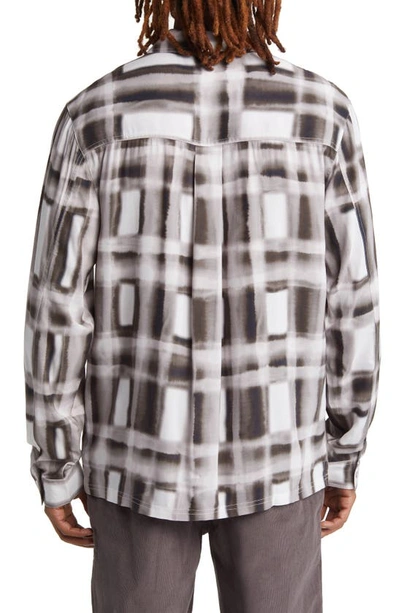 Shop Native Youth Print Long Sleeve Lenzing™ Ecovero™ Viscose Button-up Shirt In White/ Black