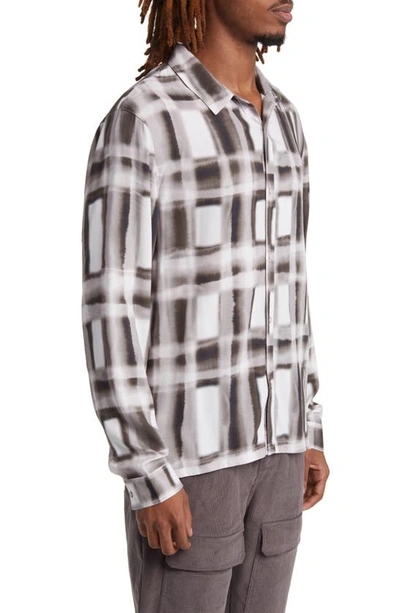 Shop Native Youth Print Long Sleeve Lenzing™ Ecovero™ Viscose Button-up Shirt In White/ Black