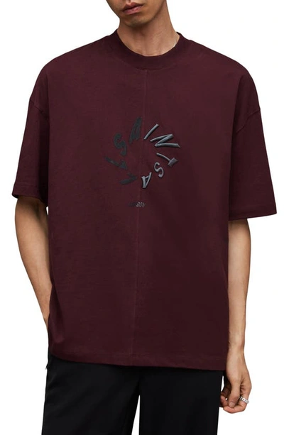 Shop Allsaints Halo Graphic T-shirt In Mars Red
