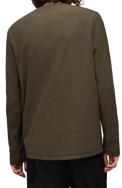 Shop Allsaints Rowe Long Sleeve Cotton T-shirt In Tea Leaf Green