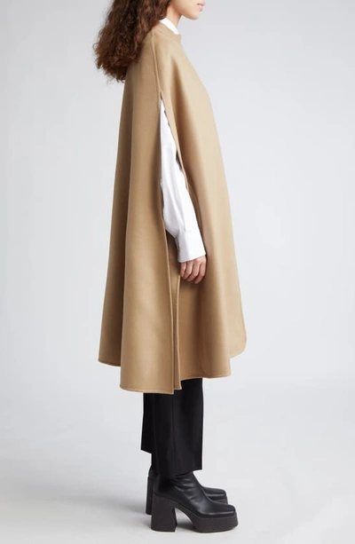 Shop Stella Mccartney Double Face Wool Cape In 2745 - New Camel