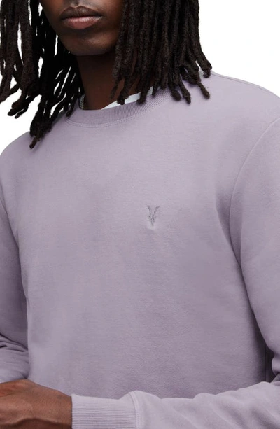 Shop Allsaints Raven Slim Fit Crewneck Sweatshirt In Spaced Lilac