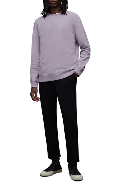 Shop Allsaints Raven Slim Fit Crewneck Sweatshirt In Spaced Lilac