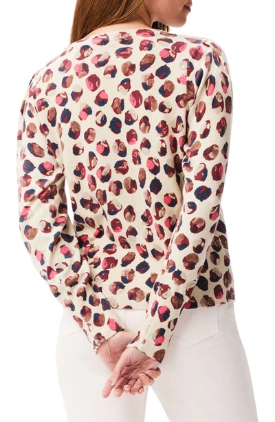 Shop Nic + Zoe Nic+zoe Blush Dot Cotton Blend Sweater In Pink Multi