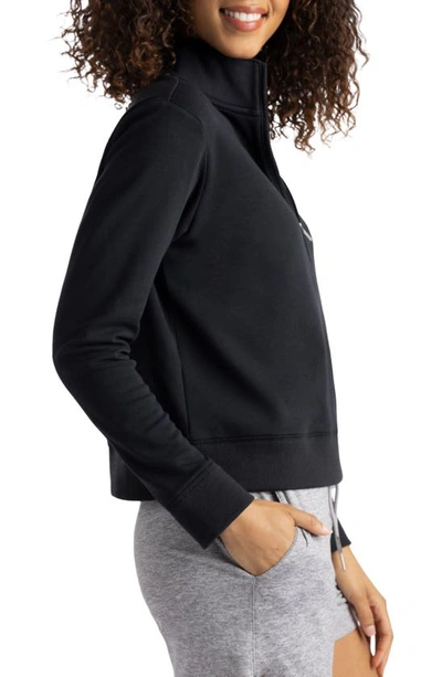 Travis Mathew Cloud Half Zip Pullover In Black