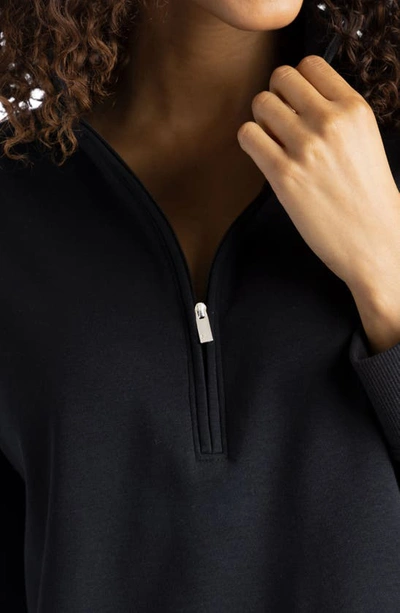 Travis Mathew Cloud Half Zip Pullover In Black
