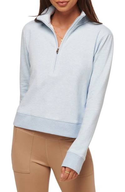 Shop Travis Mathew Cloud Half Zip Pullover In Heather Kentucky Blu