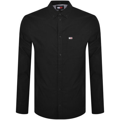 Shop Tommy Jeans Oxford Long Sleeve Shirt Black