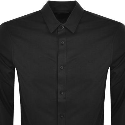 Shop Calvin Klein Long Sleeve Slim Fit Shirt Black