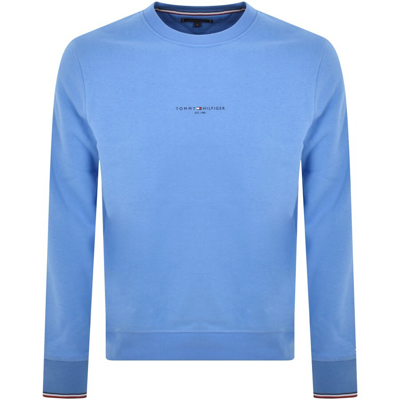Shop Tommy Hilfiger Logo Tipped Sweatshirt Blue