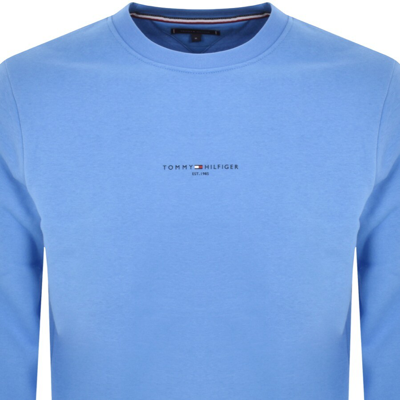 Shop Tommy Hilfiger Logo Tipped Sweatshirt Blue