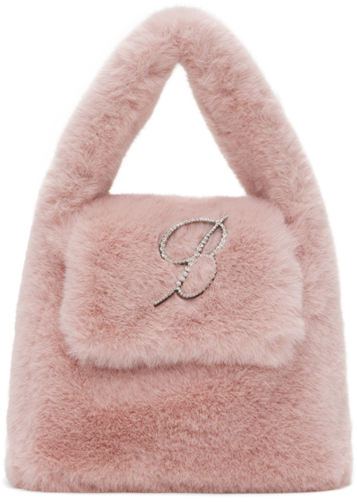 Shop Blumarine Pink Rhinestone 'b' Monogram Pin Bag In N0149 Chalk Pink