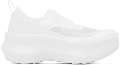 Shop Comme Des Garçons White Salomon Edition Slip-on Platform Sneakers In 2 White
