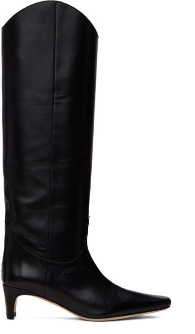 Shop Staud Black Western Wally Tall Boots In Blk Black