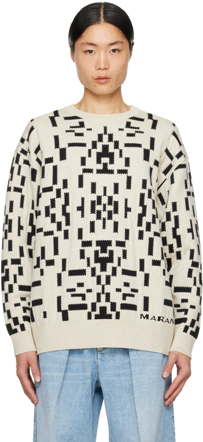 Shop Isabel Marant Off-white Baltimi Sweater In 01bk Black