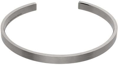 Shop Le Gramme Gunmetal 'le 15g' Ribbon Bracelet In Black Silver