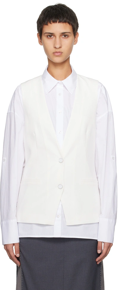 Remain Birger Christensen Women's Tailored Long Vest In 11-0103 Egret