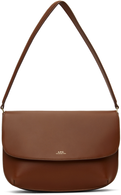 Shop Apc Tan Sarah Shoulder Bag In Cad Noisette