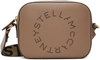 Shop Stella Mccartney Taupe Logo Camera Bag In 2800 Moss