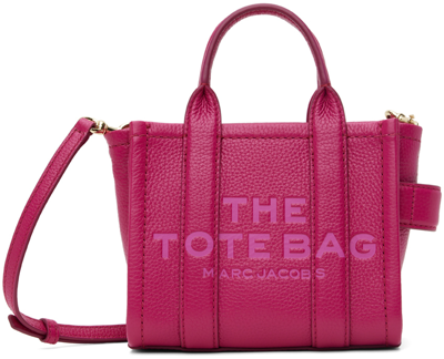 Shop Marc Jacobs Pink 'the Leather Mini Tote Bag' Tote In 955 Lipstick Pink