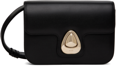 Apc A.p.c. Structured Cowhide Leather Shoulder Bag In Black