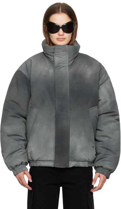 Shop Acne Studios Gray Garment-dyed Puffer Jacket In 902 Grey