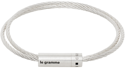 Shop Le Gramme Silver 'le 9g' Double Turn Cable Bracelet