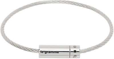 Shop Le Gramme Silver 'le 7g' Cable Bracelet