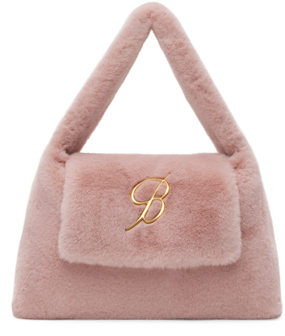 Shop Blumarine Pink Large-size Flap & Logo Bag In N0149 Chalk Pink