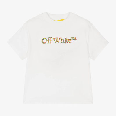 Shop Off-white Boys White Cotton T-shirt