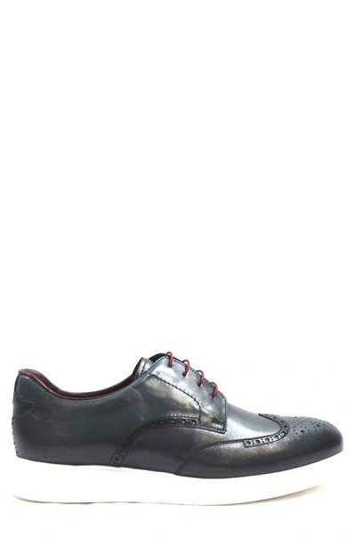 Shop Vellapais Fabriano Brogue Oxford In Navy Blue