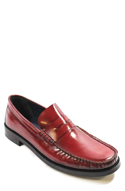 Shop Vellapais Cornetto Penny Loafer In Dark Red
