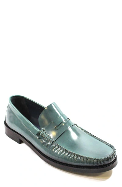 Shop Vellapais Cornetto Penny Loafer In Turquoise
