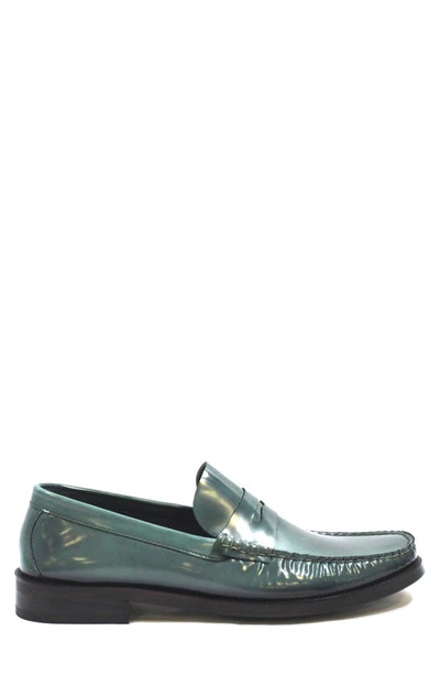 Shop Vellapais Cornetto Penny Loafer In Turquoise