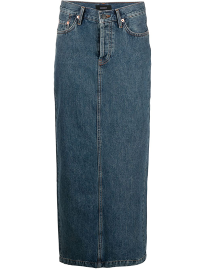 Shop Wardrobe.nyc Blue Denim Maxi Skirt