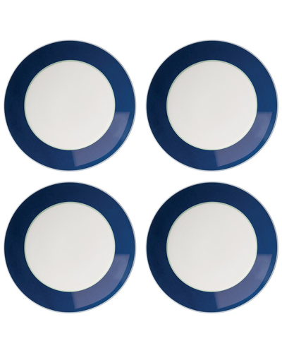 Kate Spade New York Set Of 4 Make It Pop Blue Accent Plates In Blue