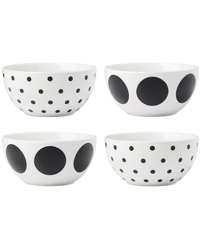 Shop Kate Spade New York Set Of 4 On The Dot Assorted All-purpose Bowls In White