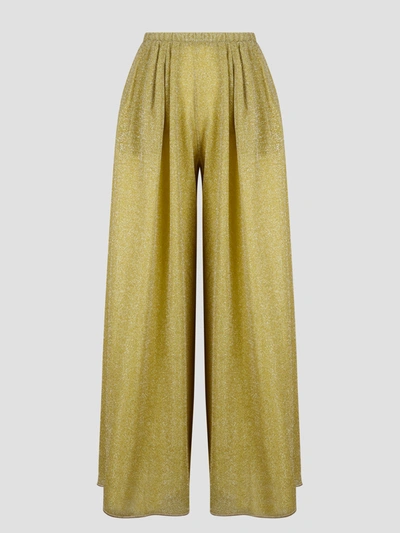 Shop Oseree Lumière Wide Pants In Yellow & Orange