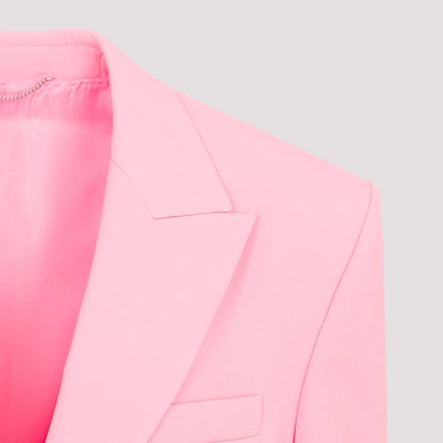 Shop Magda Butrym Silk Blazer Jacket In Pink & Purple