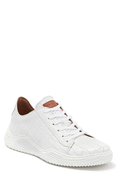 Shop Mezlan Croc Embossed Sneaker In White