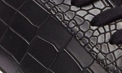 Shop Mezlan Croc Embossed Sneaker In Black