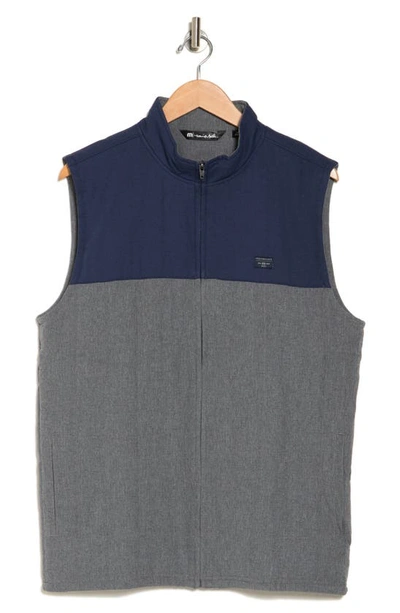 Shop Travis Mathew Northern Colorblock Vest In Heather Blue Nights