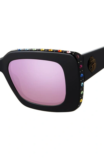 Shop Kurt Geiger 52mm Square Sunglasses In Black/ Rainbow