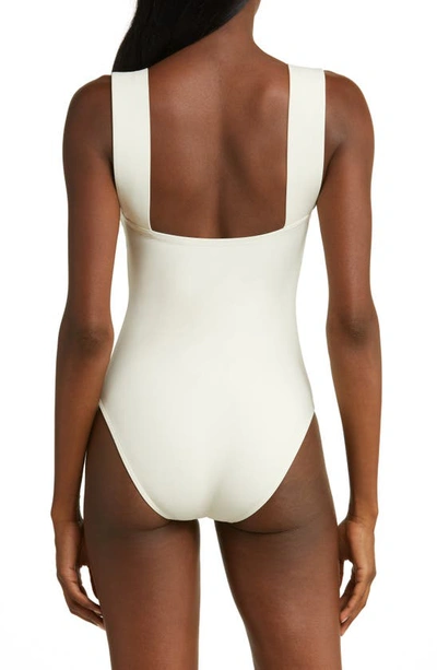 Shop Bondi Born Gwen Square Neck One-piece Swimsuit In Pearl