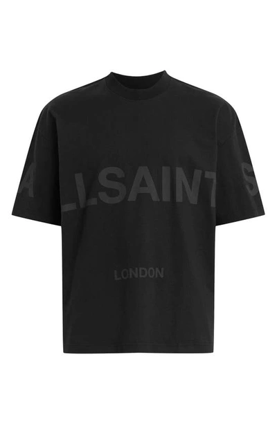 Shop Allsaints Biggy Logo Graphic T-shirt In Jet Black