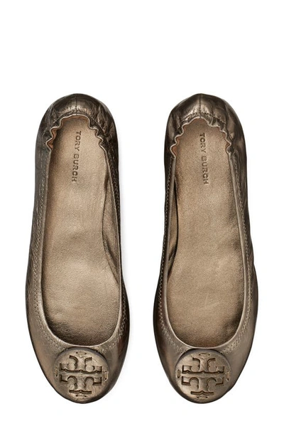 Shop Tory Burch Minnie Travel Ballet Flat In Spring Pewter