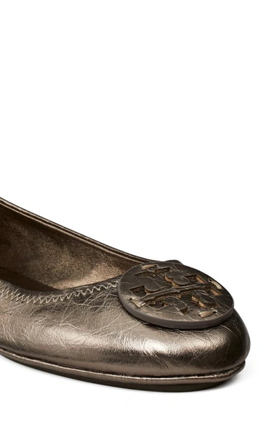 Shop Tory Burch Minnie Travel Ballet Flat In Spring Pewter