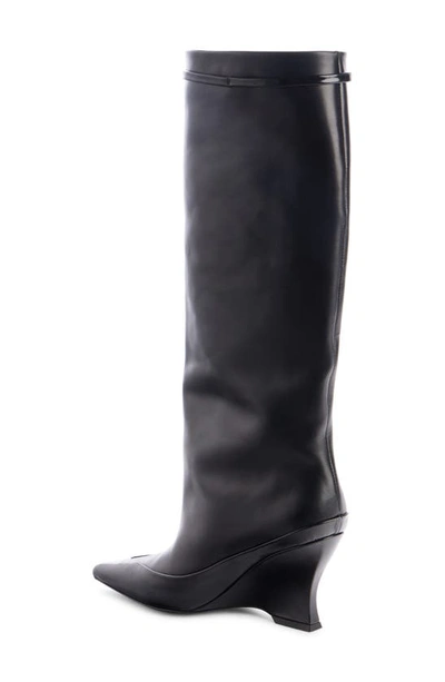 Shop Givenchy Raven Pointed Toe Knee High Boot In Black